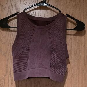 Women's Sleeveless Ribbed Crop Top - Purple
